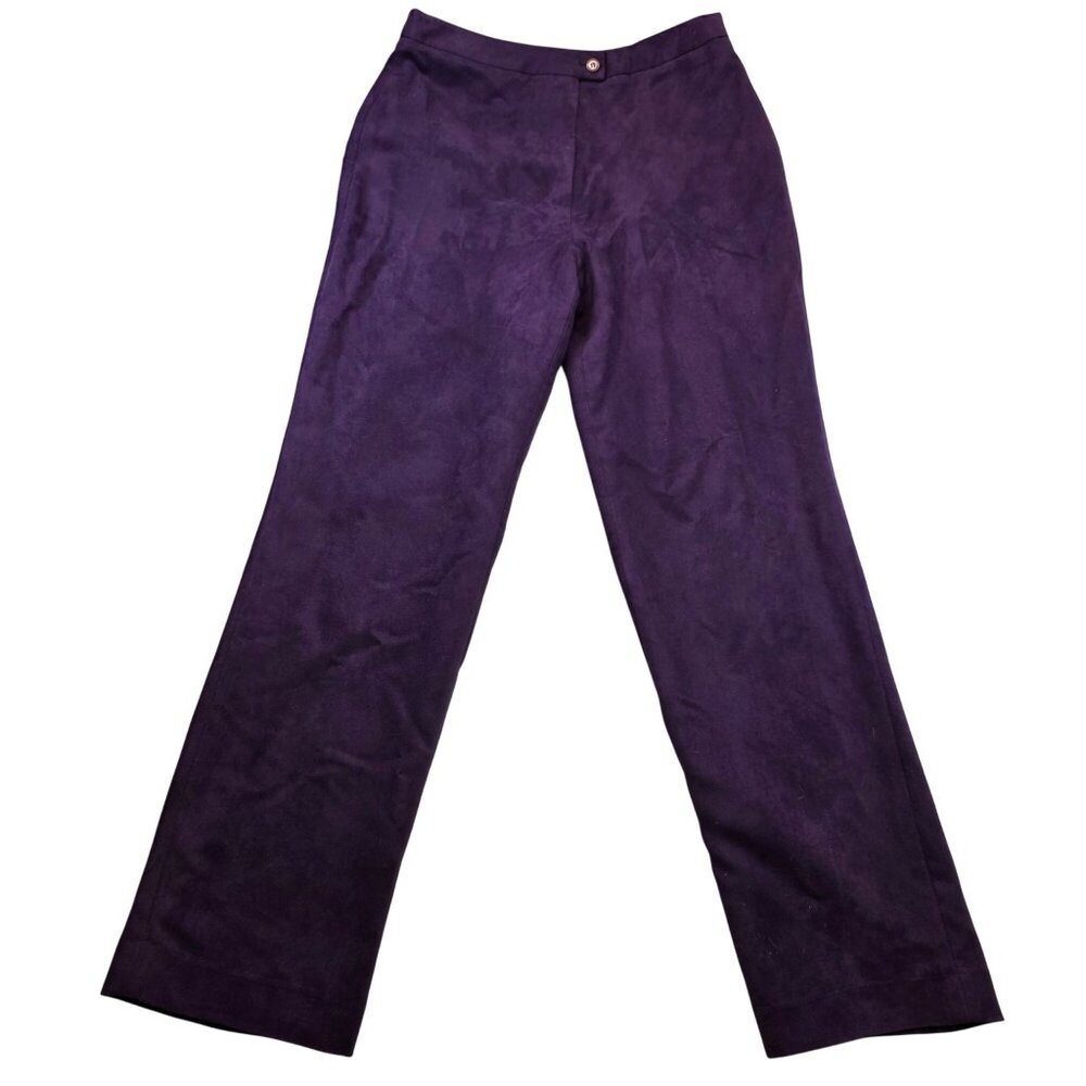 Rafael High Rise Suede Pant 10 Purple Straight Vibrant Rockabilly Retro Festival